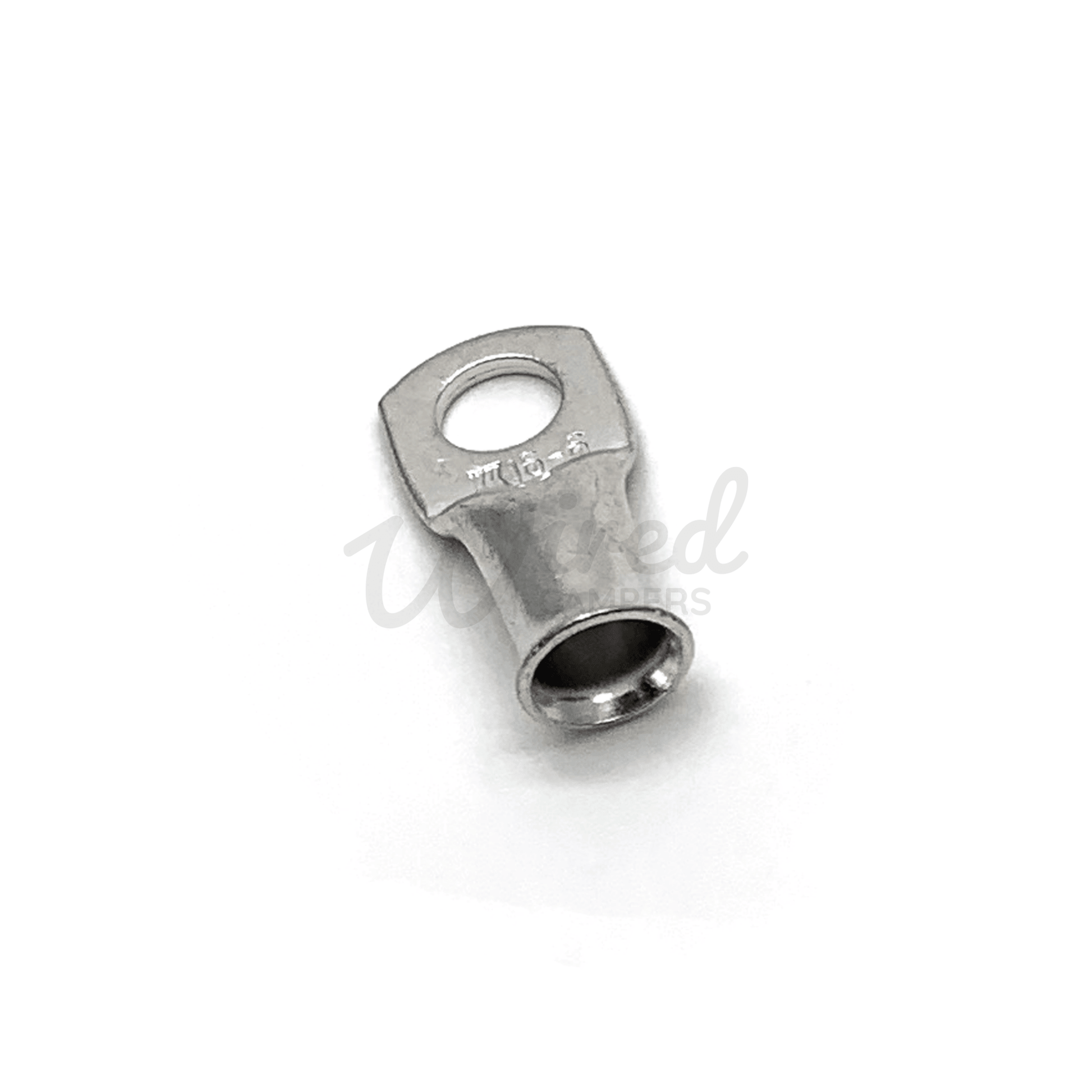 10 Pack - Copper Tube Crimp Ring Terminals 16mm² Cable Entry - 6mm/8mm/10mm/12mm Hole - Wired Campers Limited