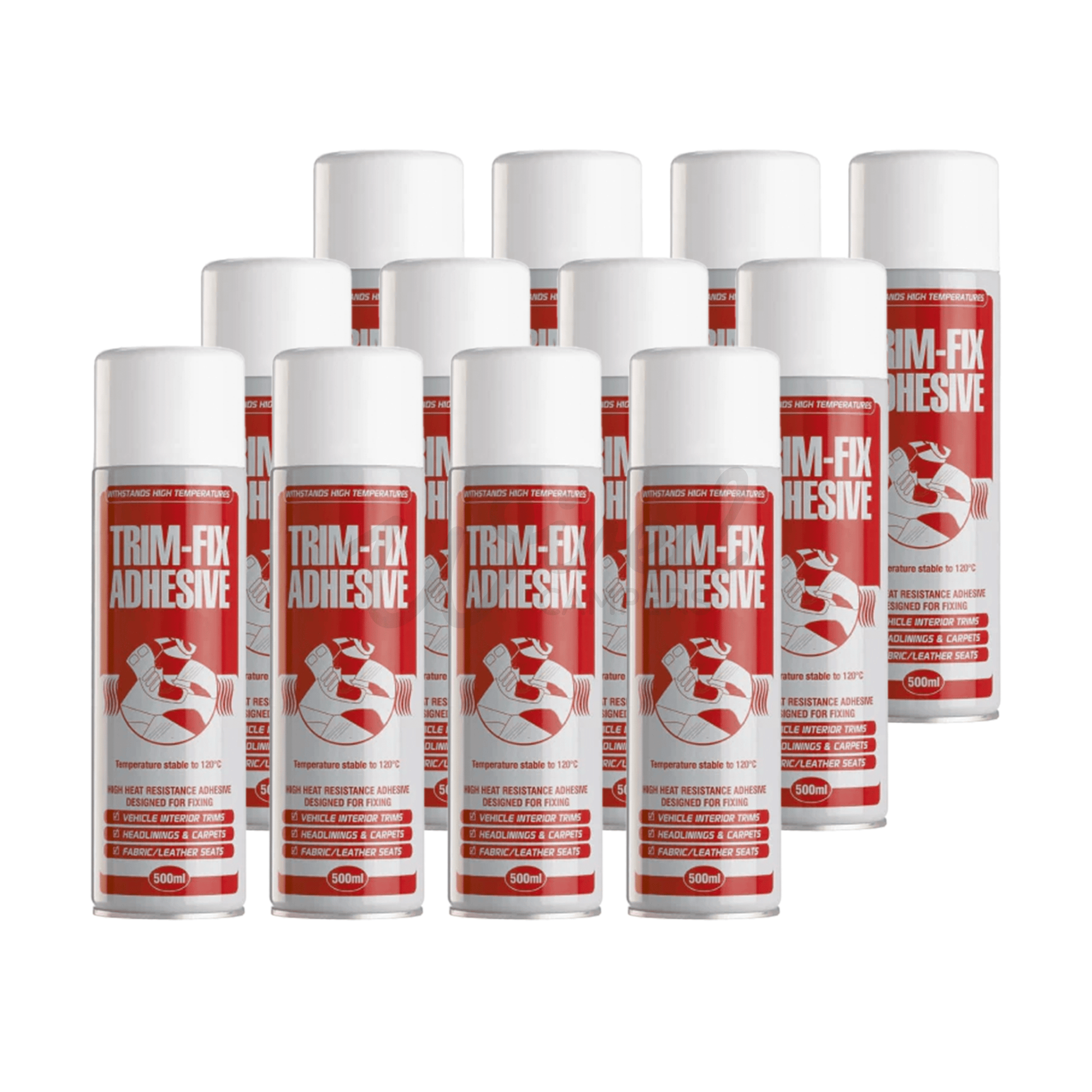 12 Pack - Trim - Fix High Temperature Carpet Spray Glue Adhesive - 500ML - Wired Campers Limited