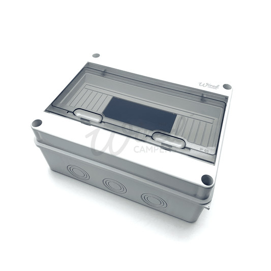 12 Way RCD/MCB Mains Camper Van Consumer Unit Plastic Enclosure - IP65 - Wired Campers Limited