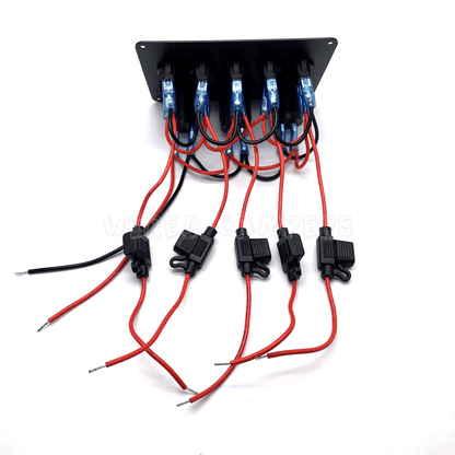 12V Camper/Caravan 5 Gang Switched USB Main Control Panel - Wired Campers Limited