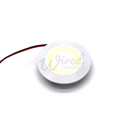 12V DC (10V - 30V) Warm White LED SMD Ceiling Lights - White Surround - Wired Campers Limited