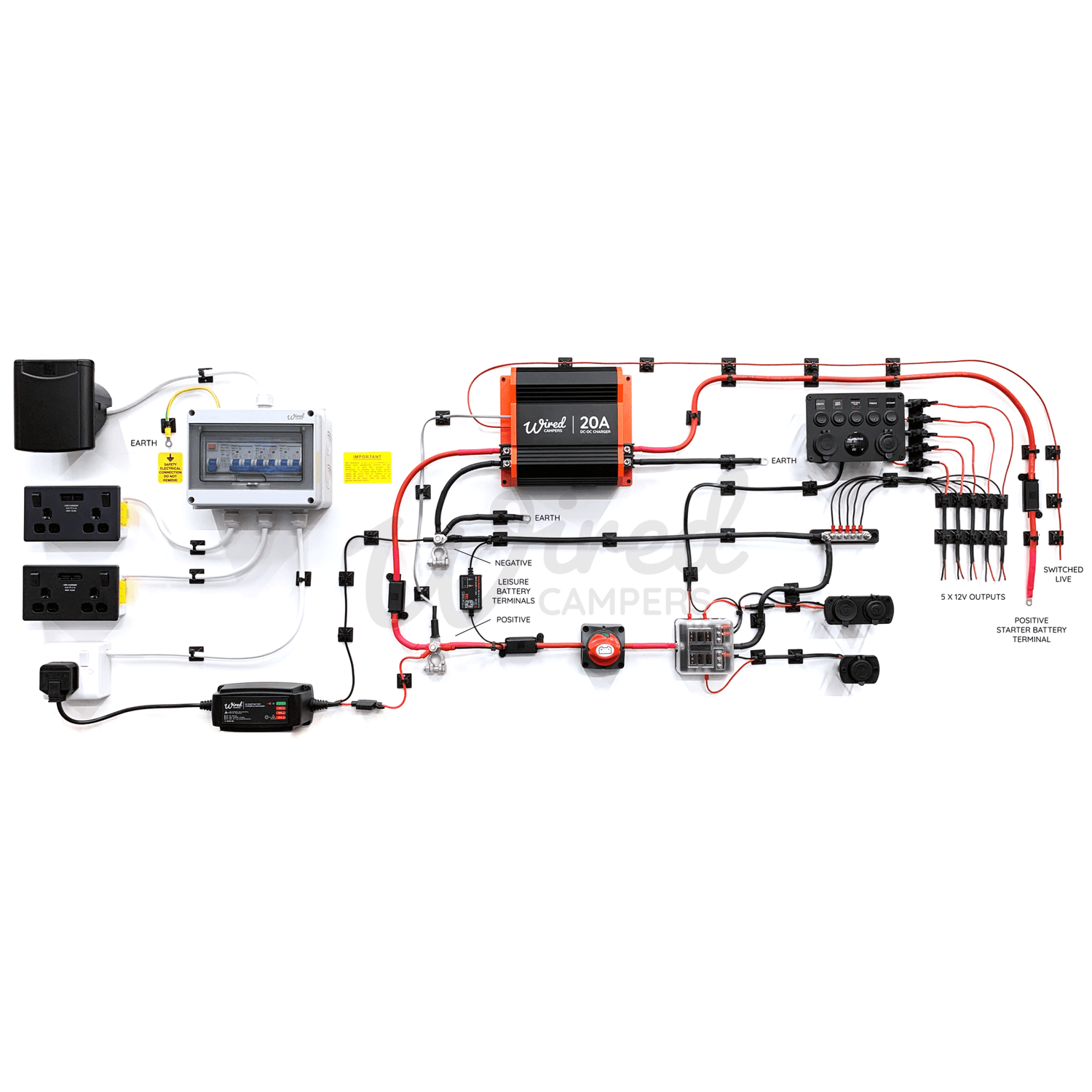 12V DC - DC & 240V Mains Hook Up Complete Camper Van Kit - Wired Campers Limited