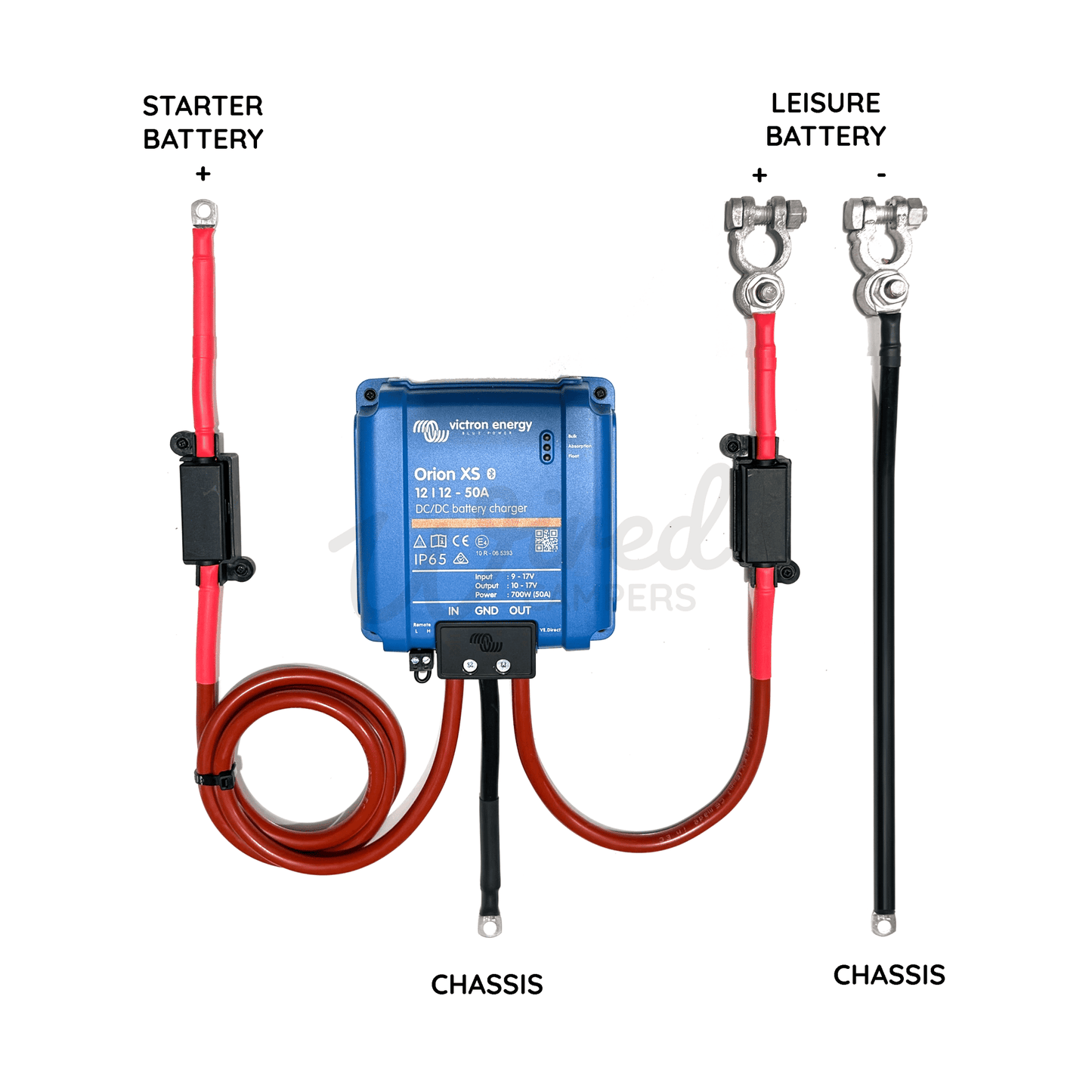 1M/3M/5M Victron Orion XS DC - DC 12/12 50A DC - DC Charger Kit - Wired Campers Limited