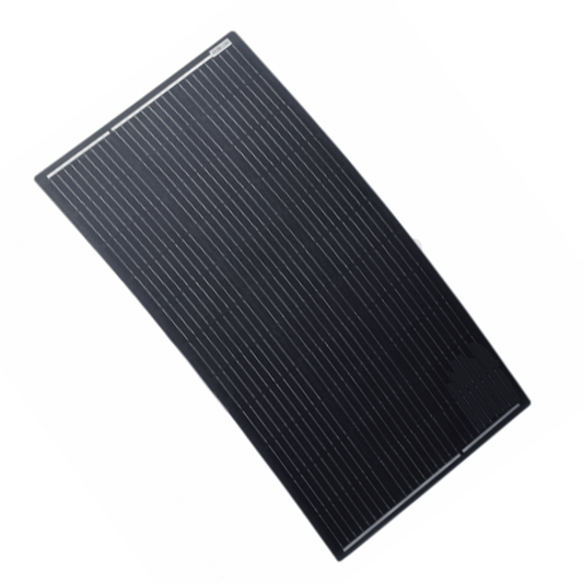 200W Semi Flexible Black Fibreglass EFTE Coated Solar Panel With Rear Hidden Junction Box - Wired Campers Limited