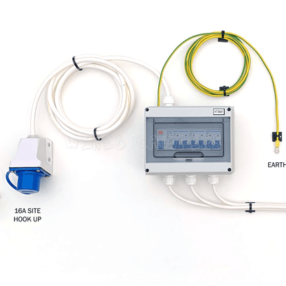 240V Mains Camper On Site Hook Up Kit - 2 X Double Sockets & Fridge Outlet - Wired Campers Limited