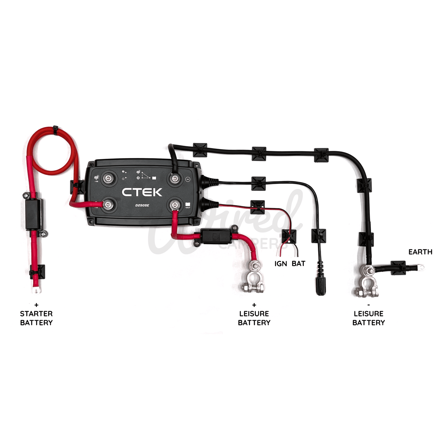 3M/5M/10M CTEK D250SE 20A DC - DC With MPPT Solar Input Battery Charging Kit - Wired Campers Limited