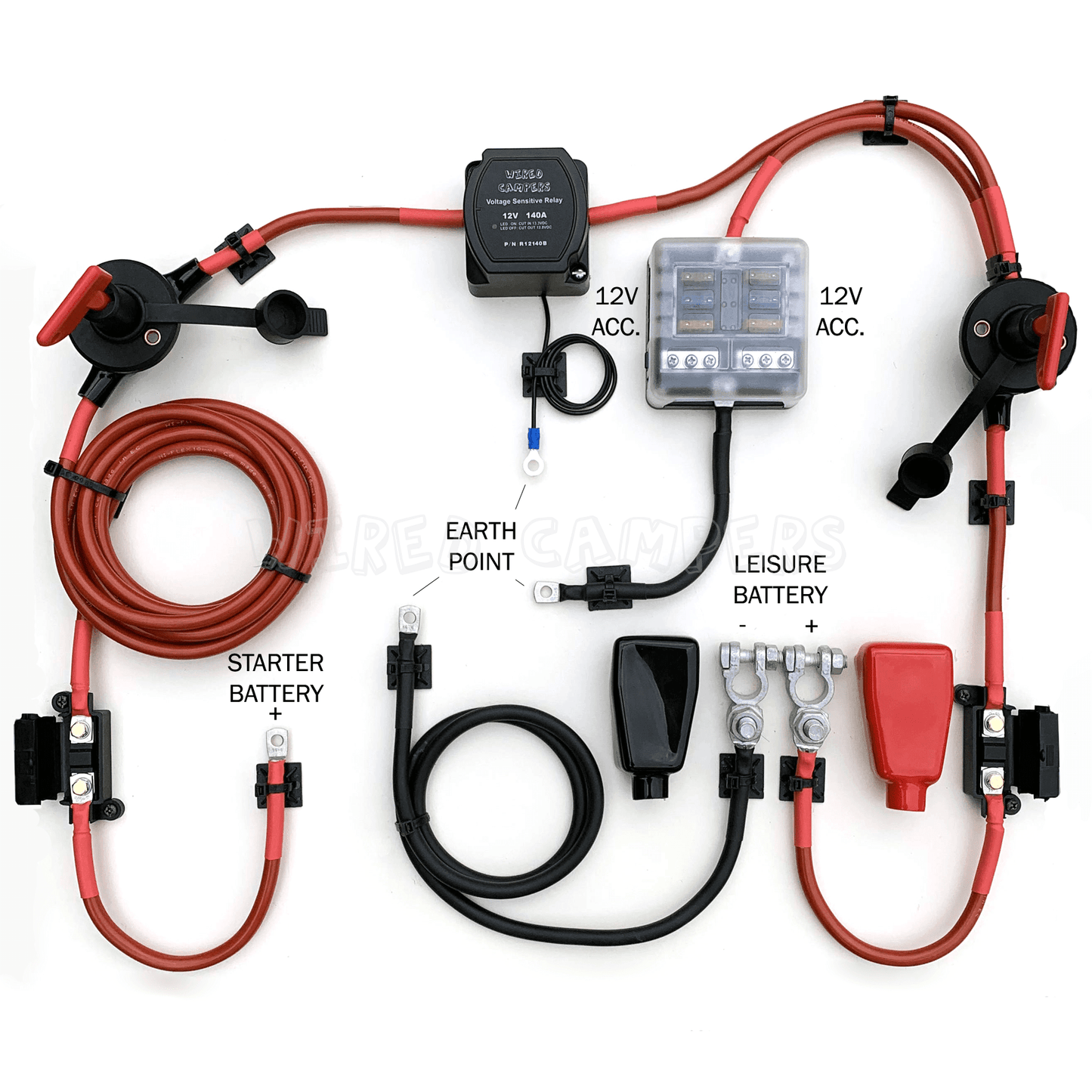 3M/5M/10M High Integrity Voltage Sensitive Split Charge Relay Camper Van Kit - Wired Campers Limited