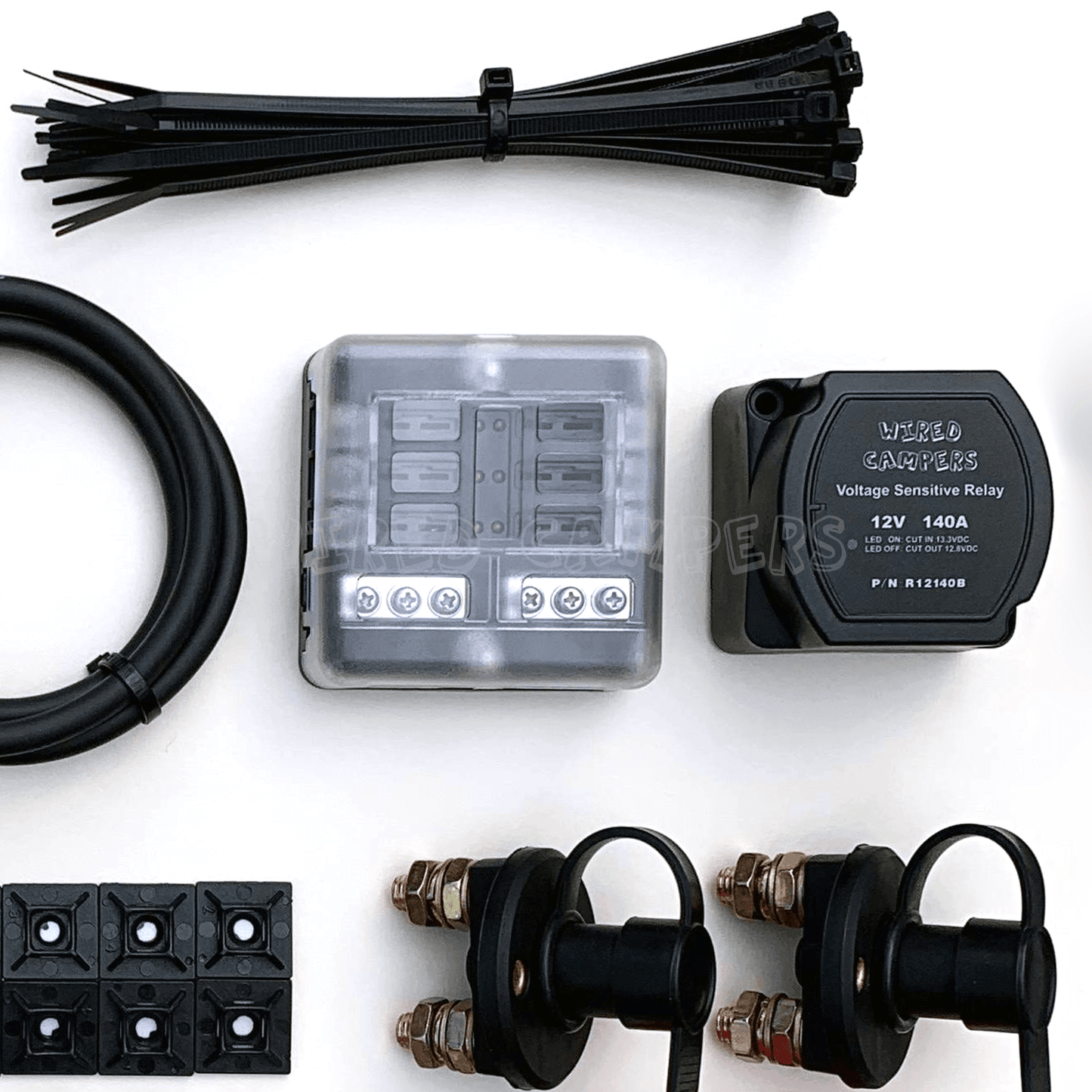 3M/5M/10M High Integrity Voltage Sensitive Split Charge Relay Camper Van Kit - Wired Campers Limited