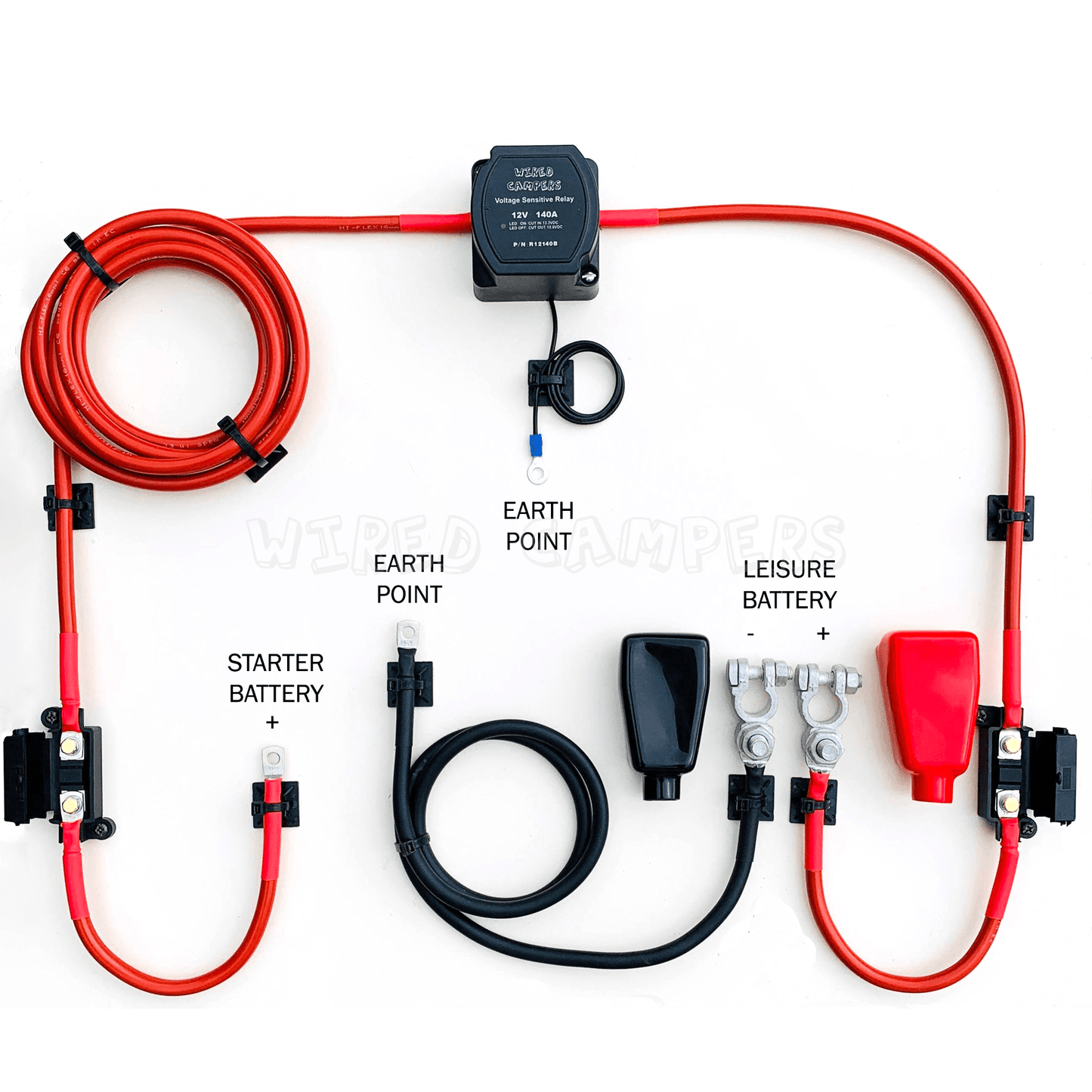 3M/5M/10M Voltage Sensitive Split Charge Relay Camper Van Kit - Wired Campers Limited