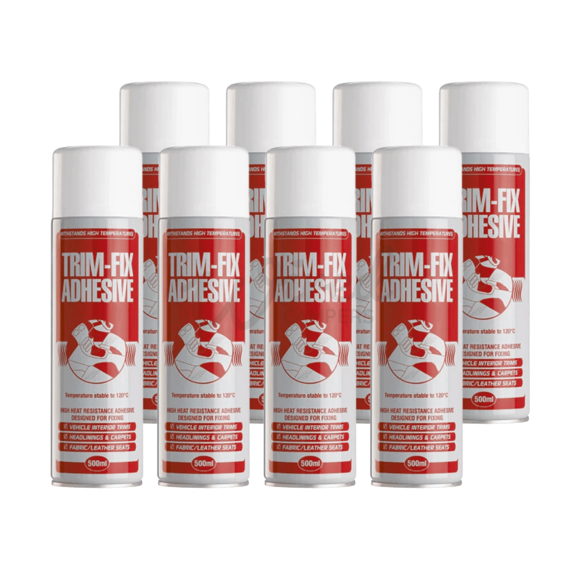 8 Pack - Trim - Fix High Temperature Carpet Spray Glue Adhesive - 500ML - Wired Campers Limited