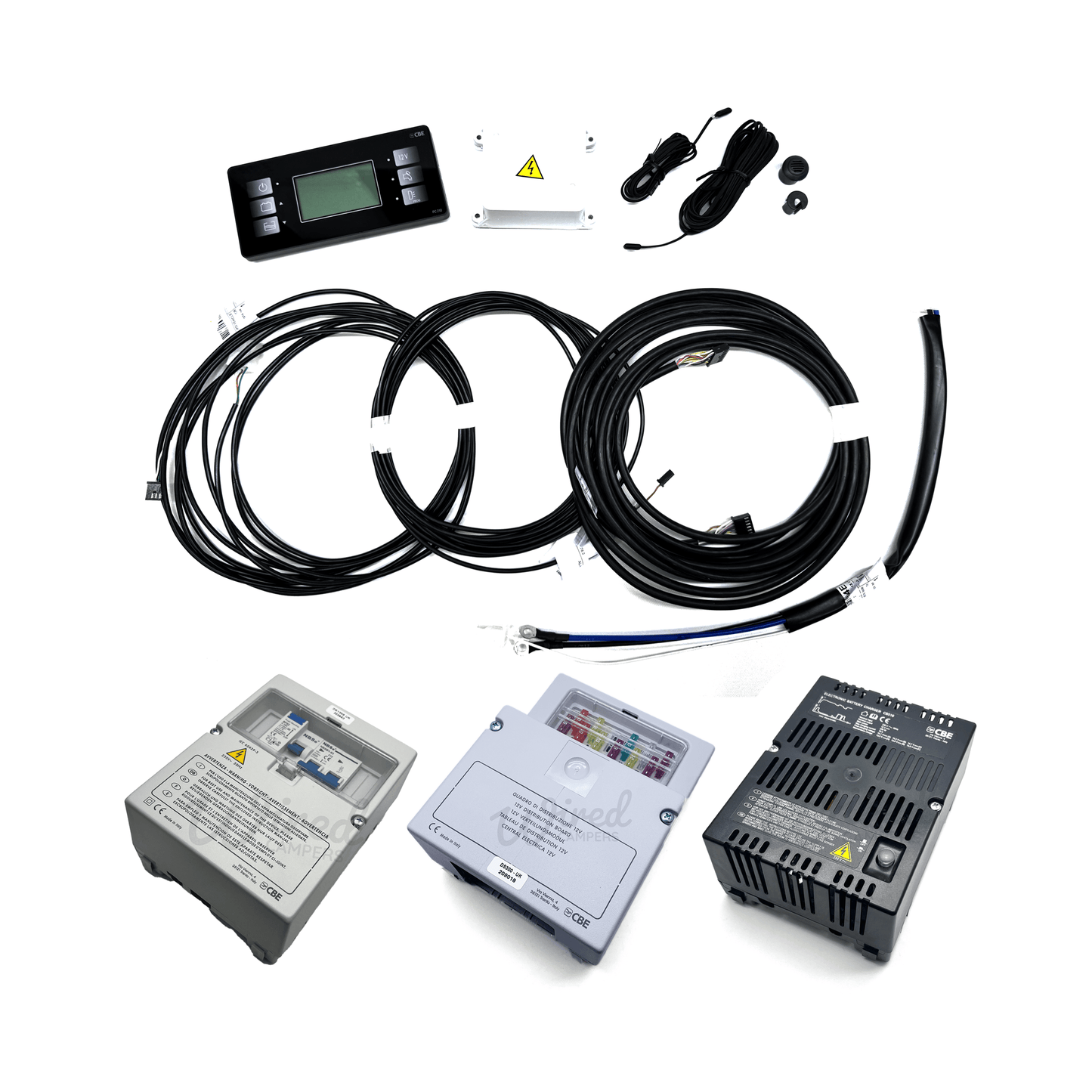 CBE PC210 Camper Van Electrical Kit With Black Control Panel - Wired Campers Limited