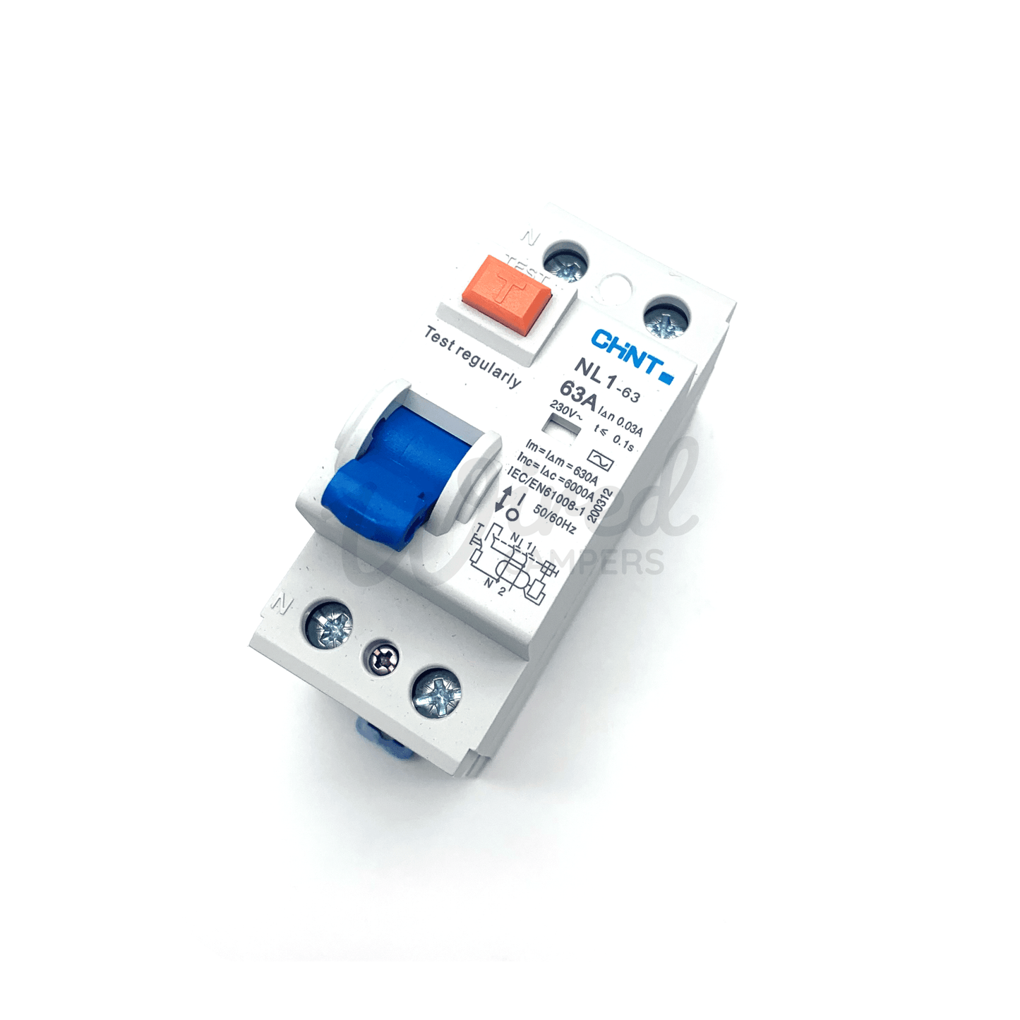 CHINT NL1 - 63 Type A Double Pole 63A 30mA RCD Residual Current Device - Wired Campers Limited