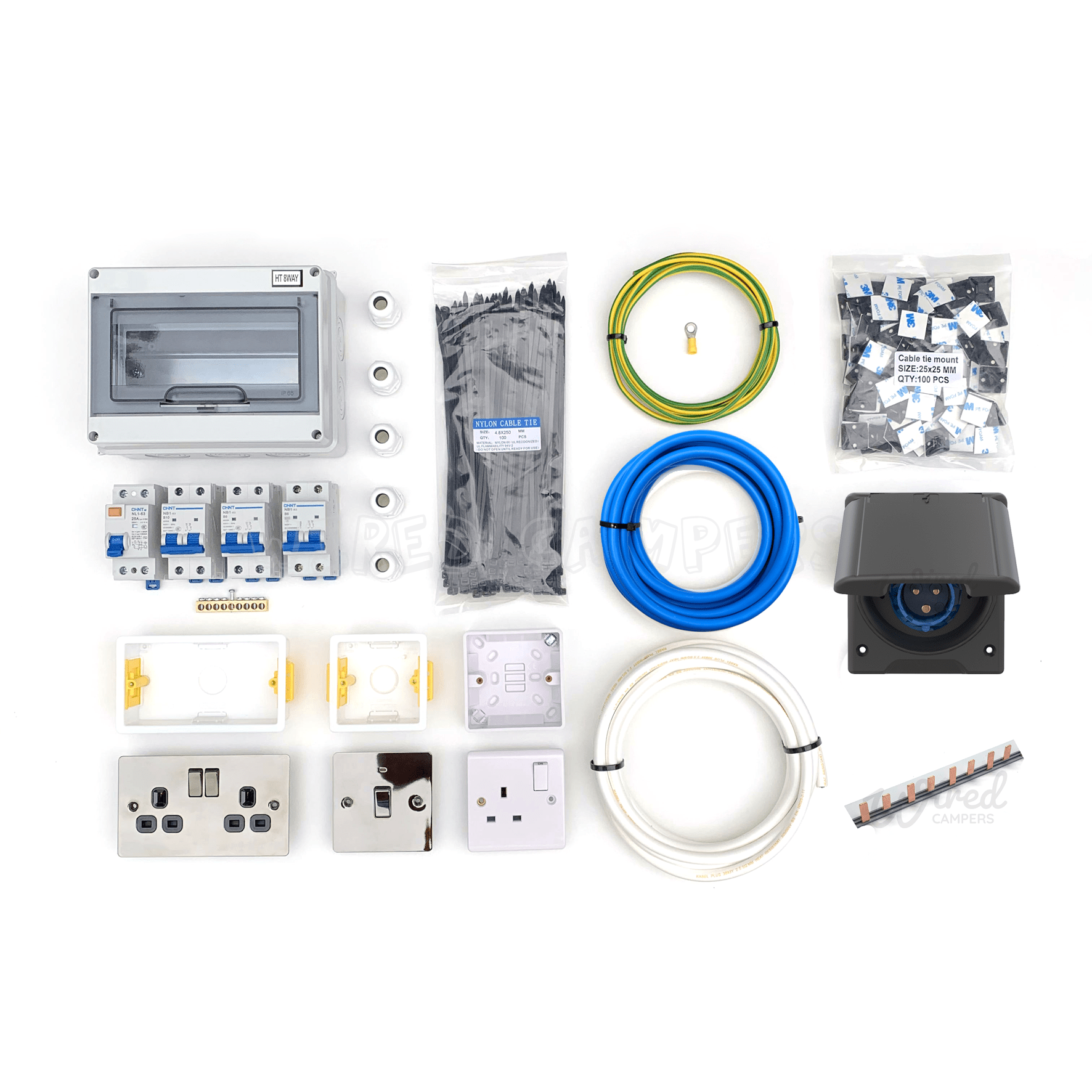 DIY Self Build 240V Double Pole Camper Van Mains Hook Up Kit - Wired Campers Limited