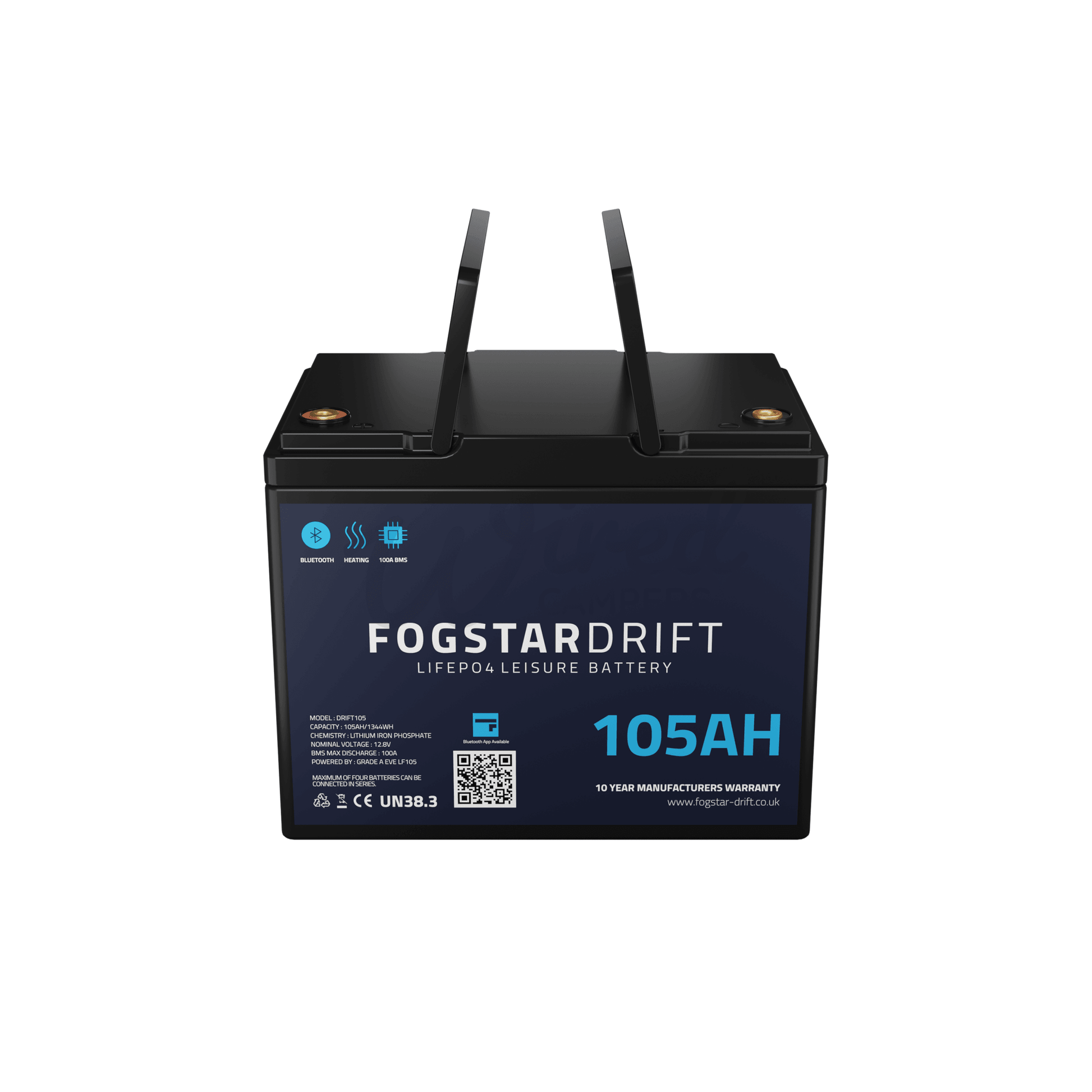 Fogstar Drift 12V 105AH Heated Lithium LiFePO4 Leisure Battery W/Bluetooth - Wired Campers Limited