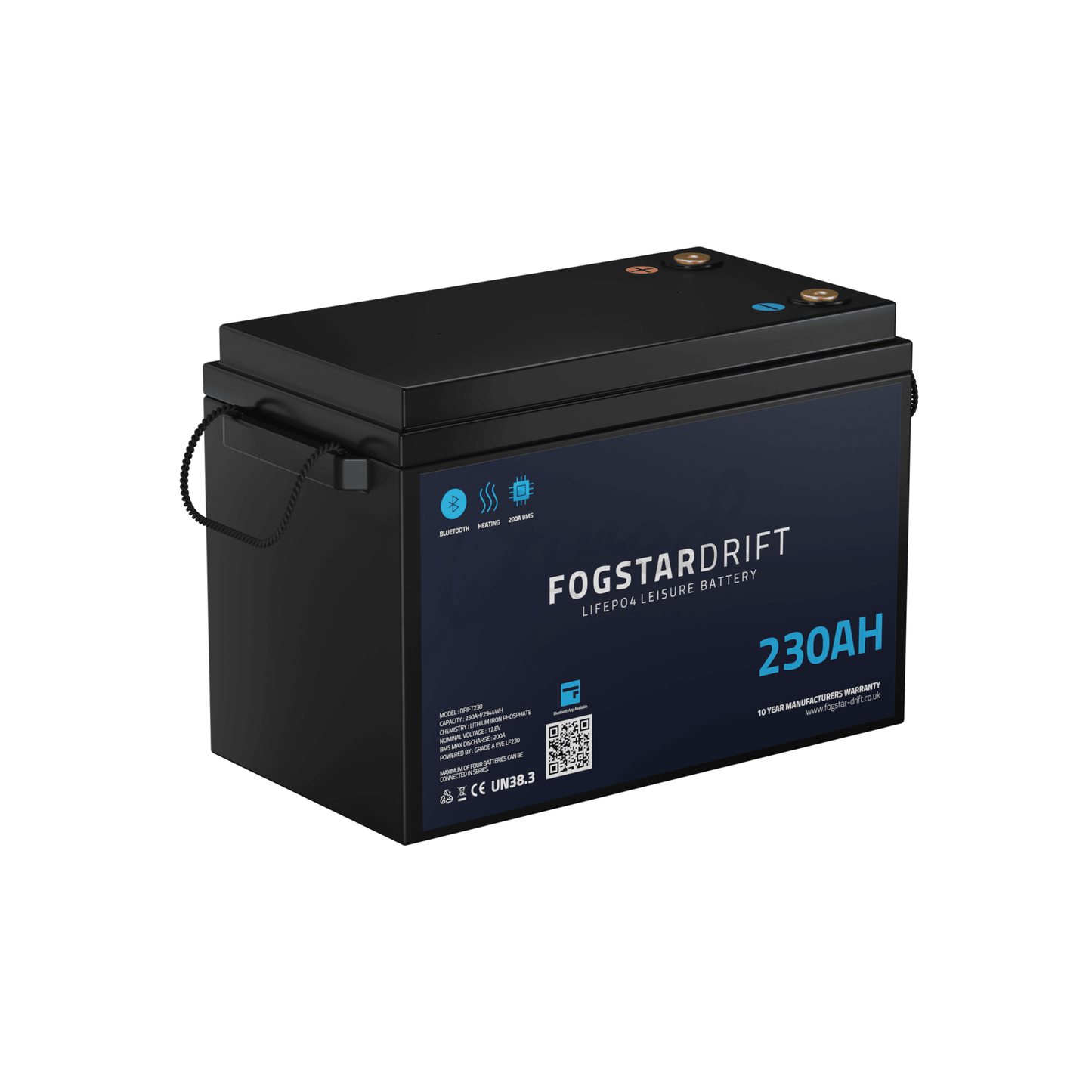 Fogstar Drift 12V 230AH Heated Lithium LiFePO4 Leisure Battery W/Bluetooth - Wired Campers Limited