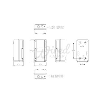 Lewden 4/55ENC 4 Module IP55 Consumer Unit Mains Enclosure - Wired Campers Limited