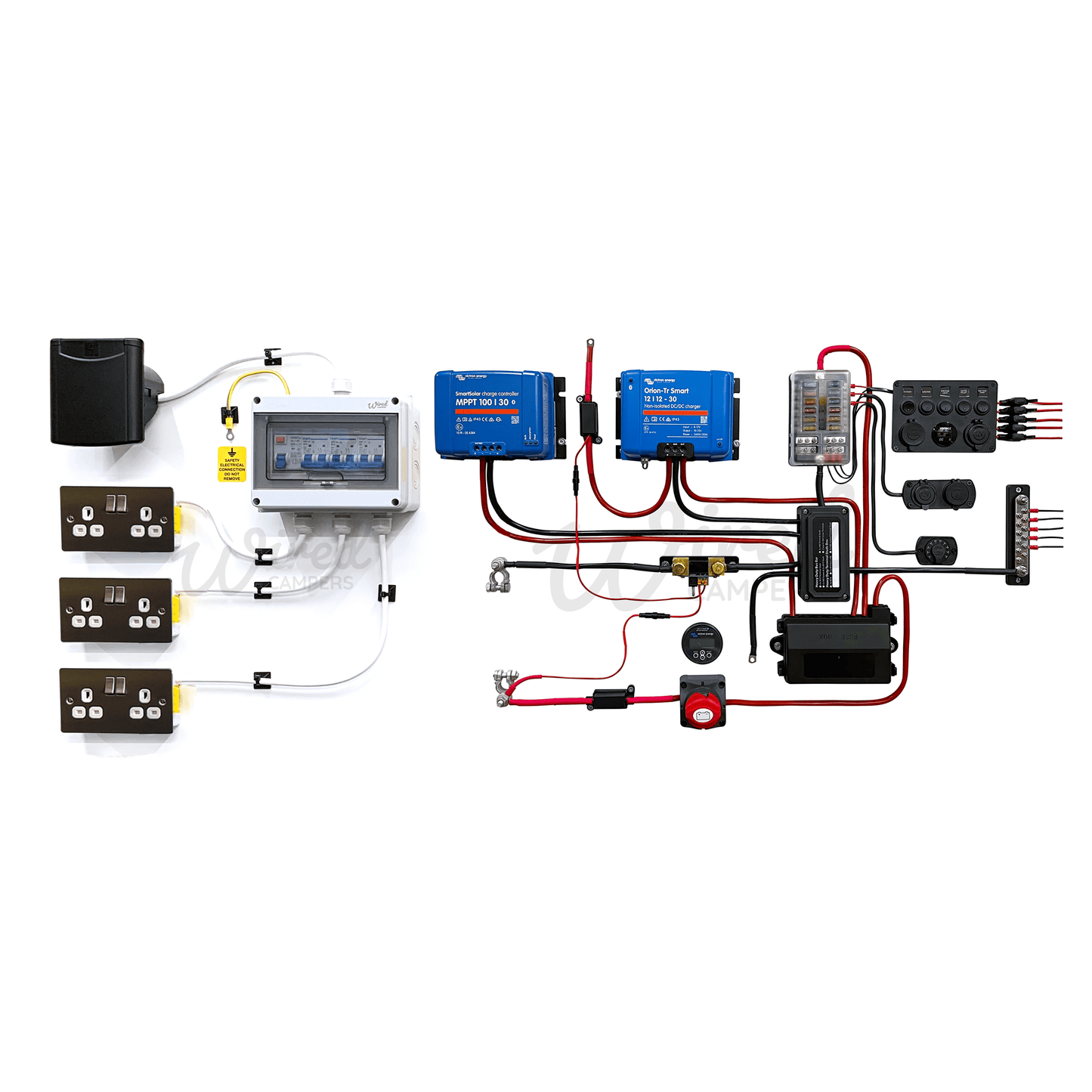 Victron Energy 30A DC/DC & 30A MPPT 12V & 240V Mains Hook Up Camper Van Kit - Wired Campers Limited