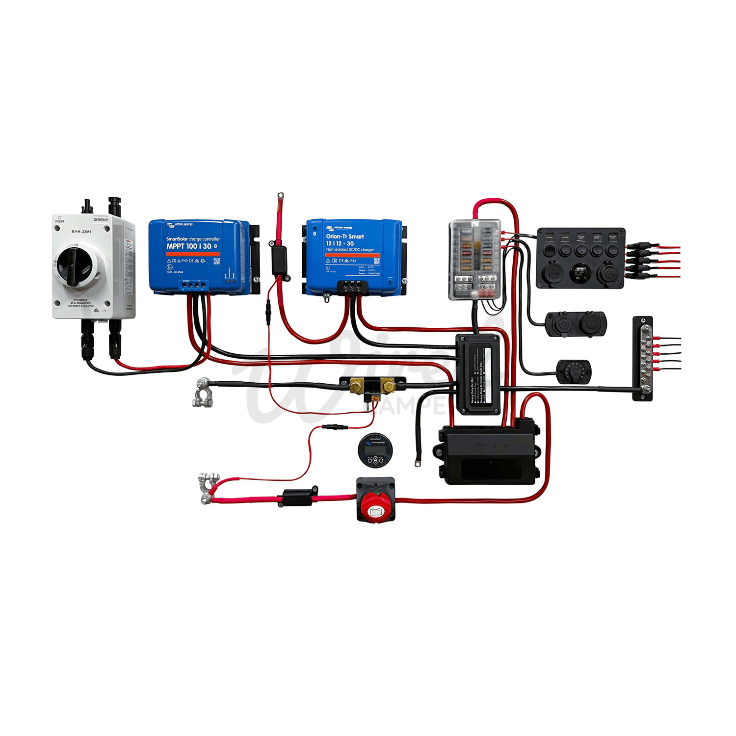 Victron Energy 30A DC/DC & 30A MPPT High Current 12V Off Grid Camper Van Kit - Wired Campers Limited