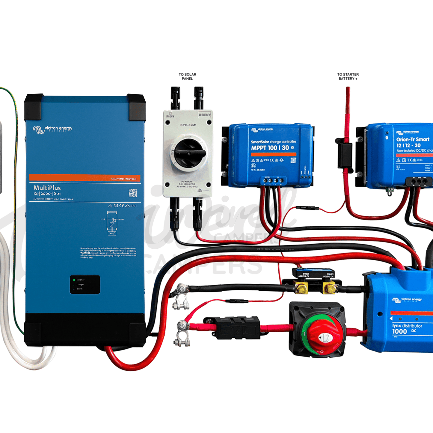 Victron Energy Mains 2000VA Off Grid Kit With Orion & SmartSolar - Multiplus 12/2000/80 - Wired Campers Limited