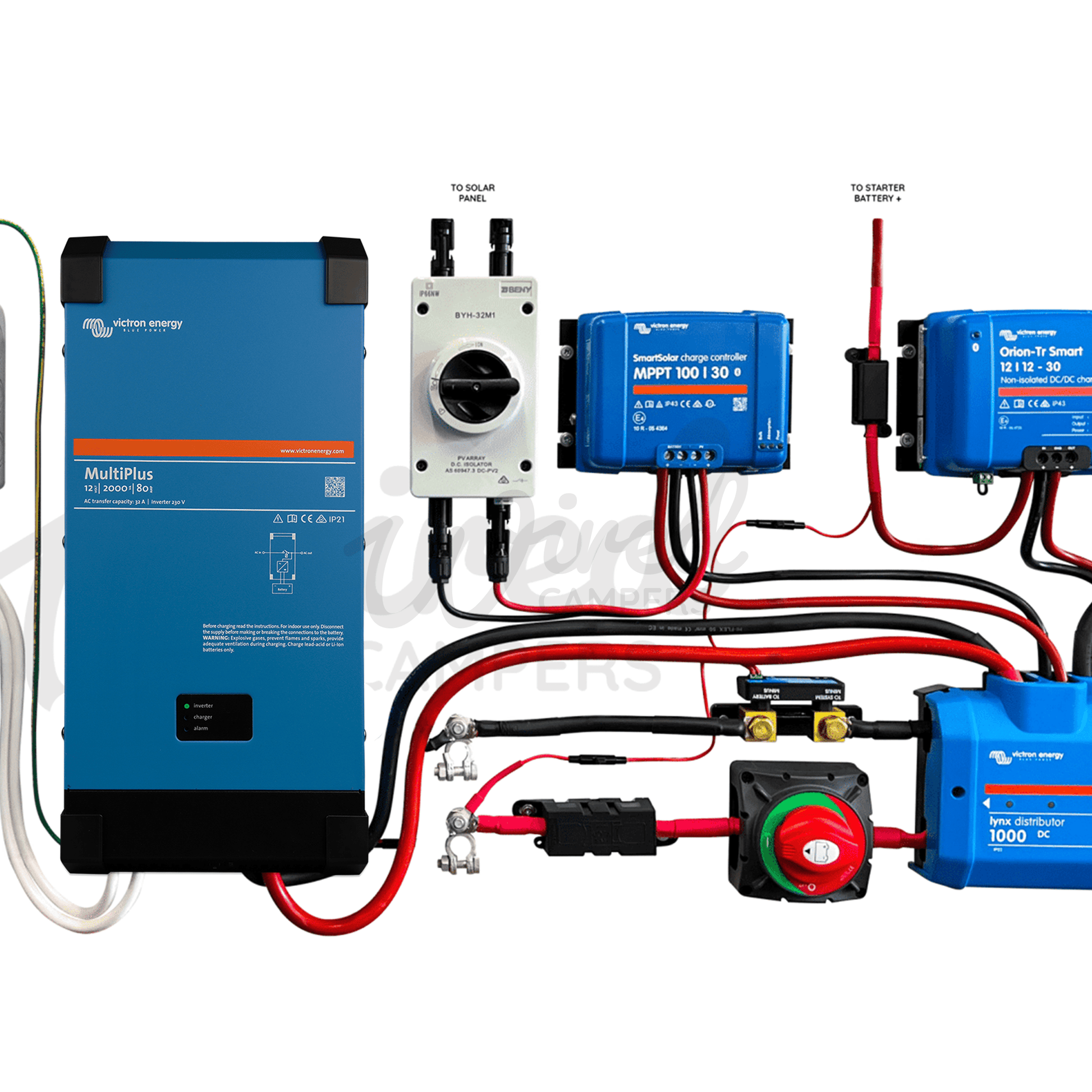 Victron Energy Mains 2000VA Off Grid Kit With Orion & SmartSolar - Multiplus 12/2000/80 - Wired Campers Limited