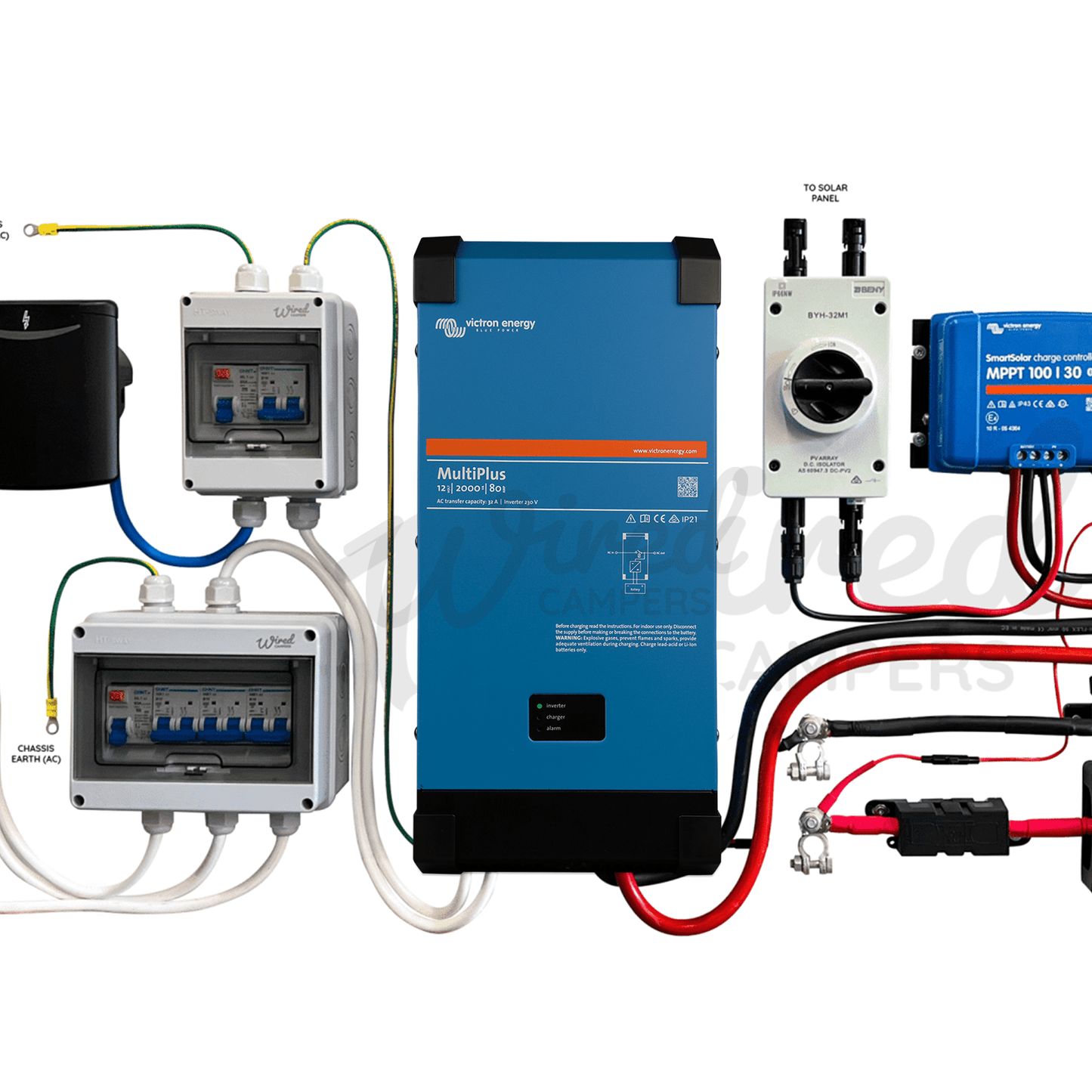 Victron Energy Mains 2000VA Off Grid Kit With Orion & SmartSolar - Multiplus 12/2000/80 - Wired Campers Limited