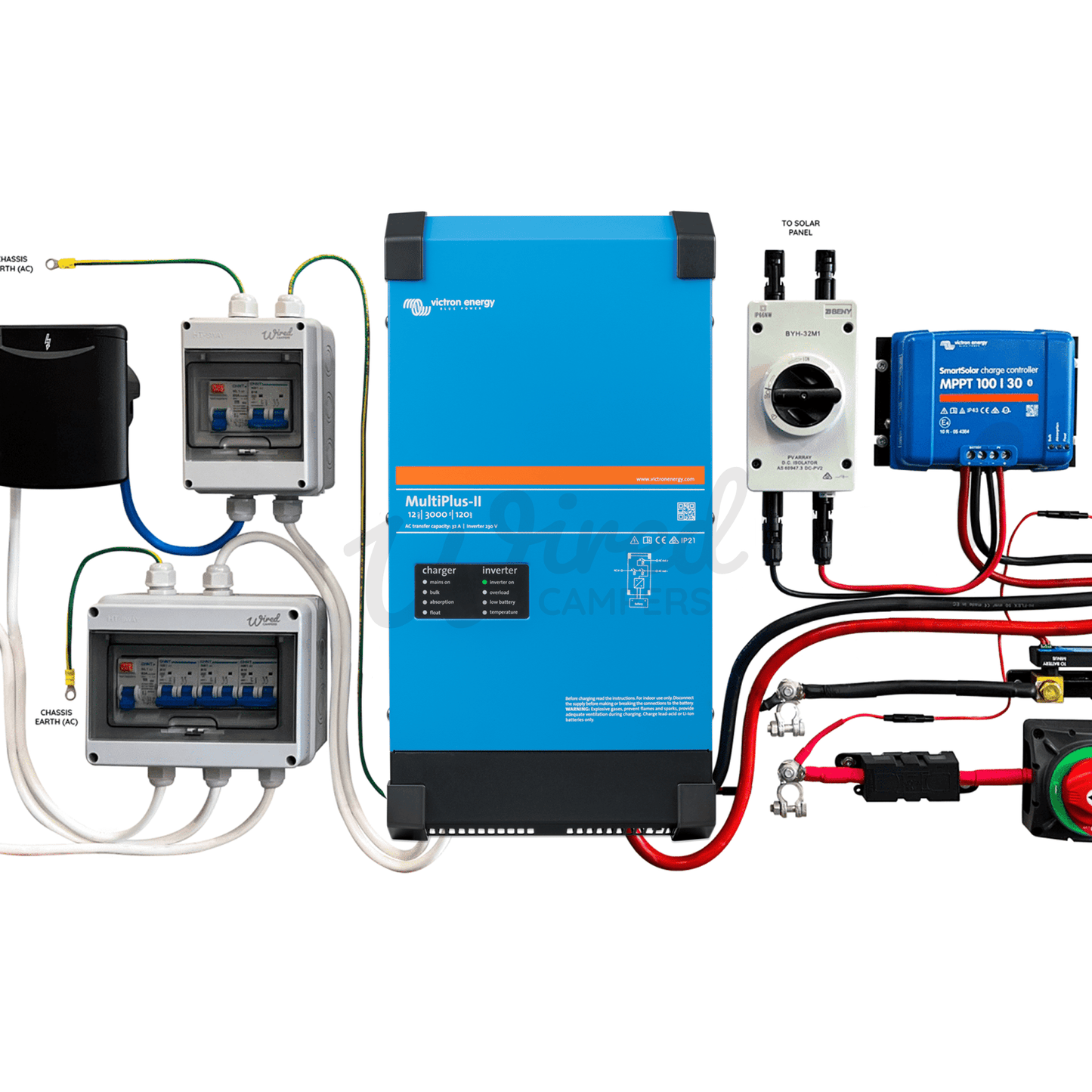 Victron Energy Mains 3000VA Off Grid Kit With Orion & SmartSolar - Multiplus - II 12/3000/120 - Wired Campers Limited