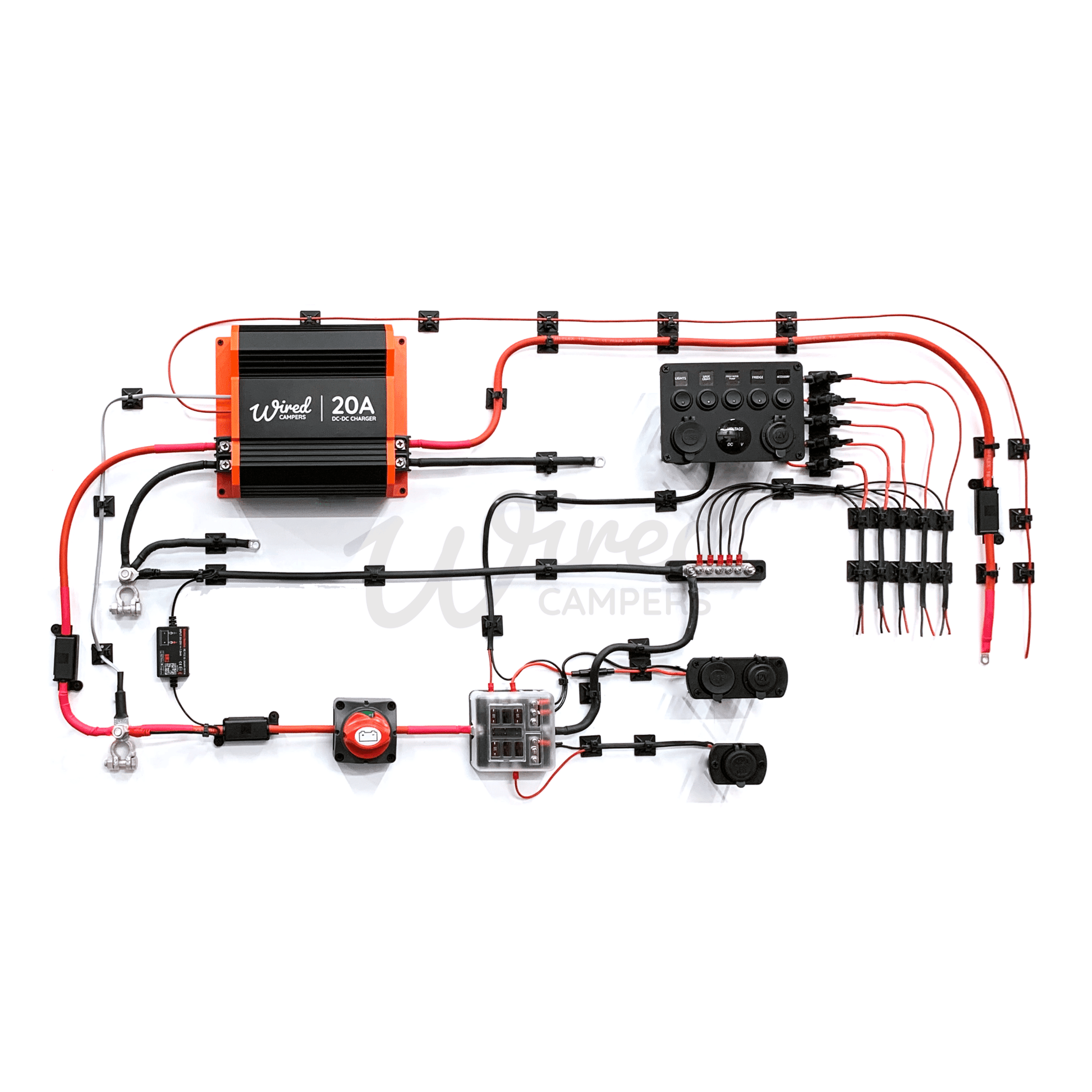 Wired Campers 20A DC - DC & 12V Accessory Complete Camper Van Kit - Wired Campers Limited