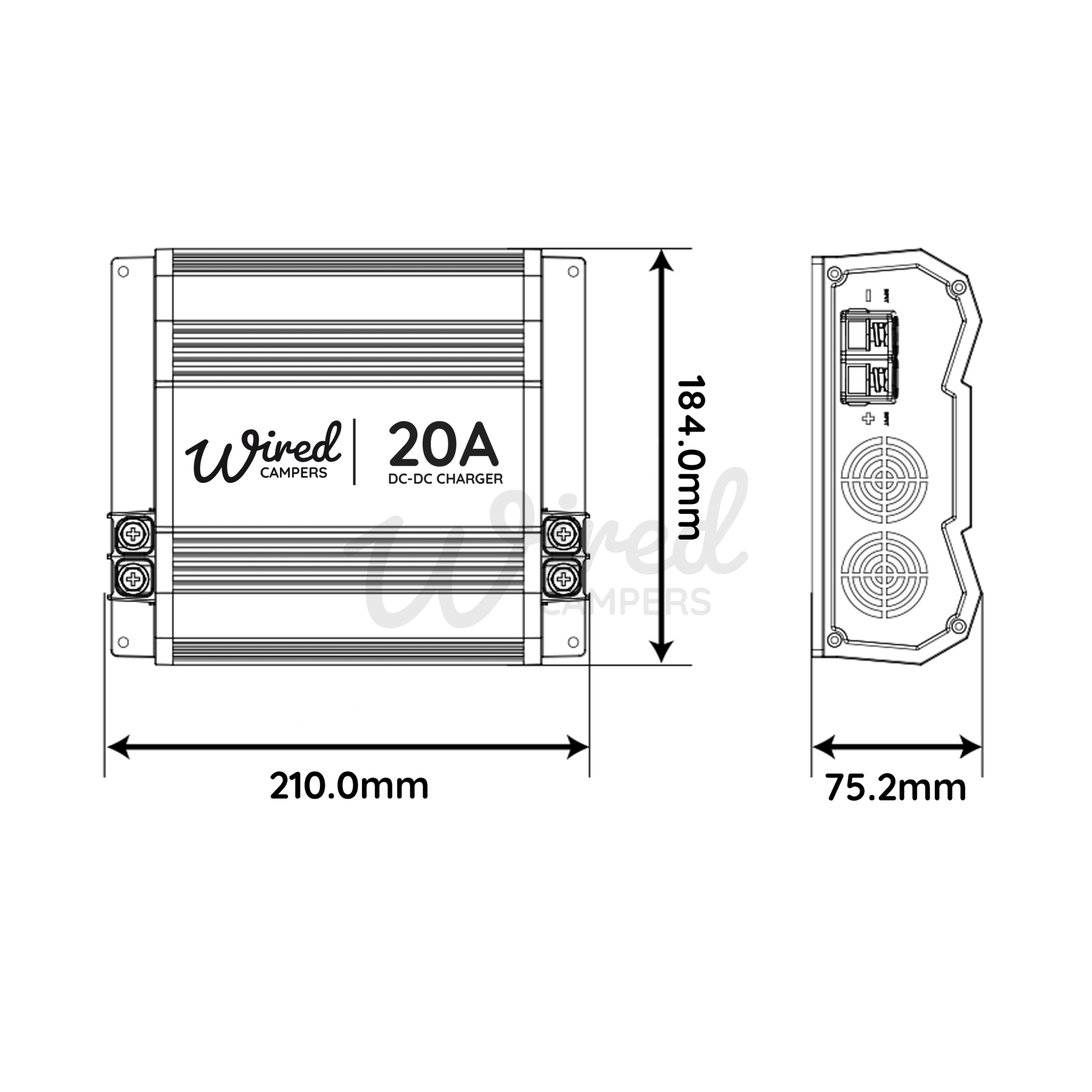 Wired Campers 20A DC - DC Battery To Battery B2B Charger - Wired Campers Limited