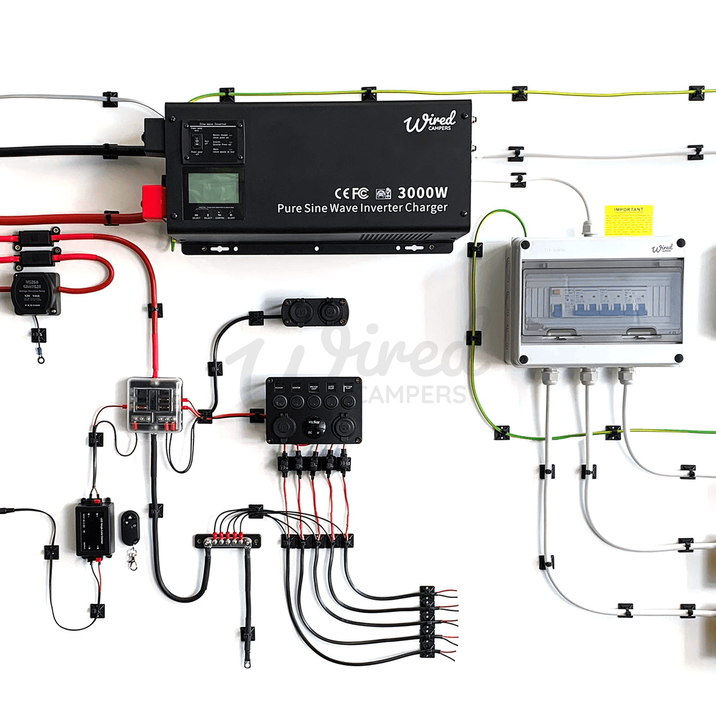 Wired Campers 3000W (3kW) Off - Grid 12V & 240V Mains Camper Van Electrical Kit - Wired Campers Limited