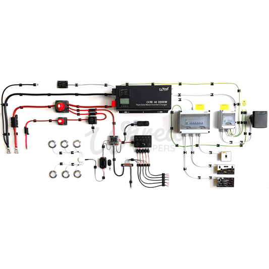 Wired Campers 3000W (3kW) Off - Grid 12V & 240V Mains Camper Van Electrical Kit - Wired Campers Limited