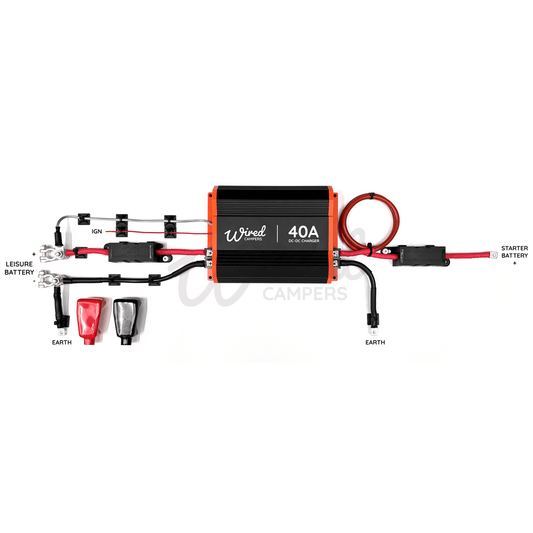 Wired Campers 3M/5M/10M DC - DC B2B 40A Battery To Battery Split Charge Kit - Standard & Smart Alternator - Wired Campers Limited