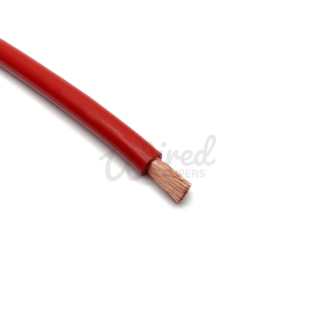 Wired Campers Limited 1M/3M/5M/10M - 10mm² 70A Hi-Flex Battery/Welding/Inverter Flexible Cable - Red Positive
