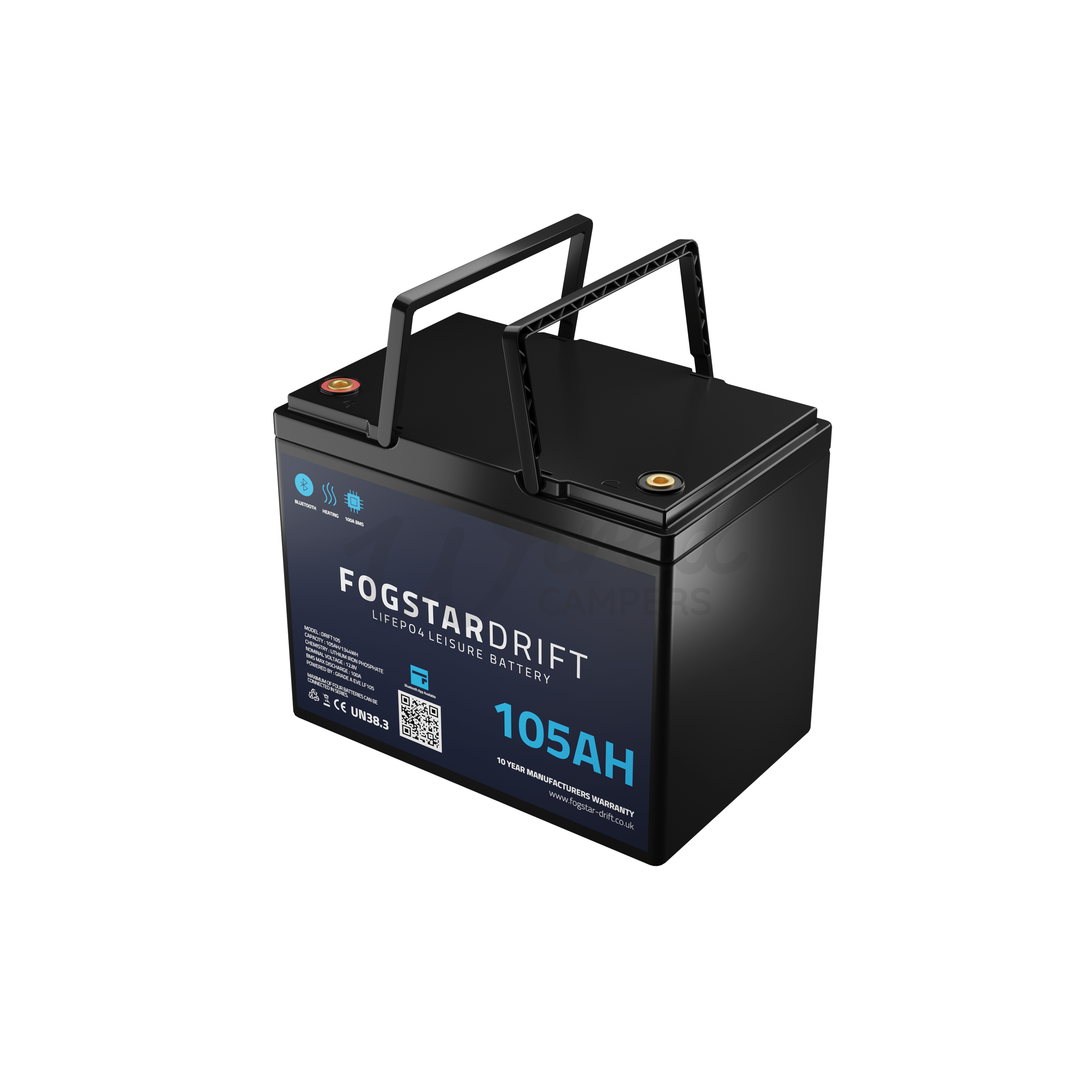 Wired Campers Limited Fogstar Drift 12V 105AH Heated Lithium LiFePO4 Leisure Battery
