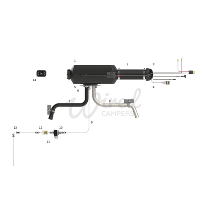 Yilkar YH 2 Camper Van 2.5kW Diesel Air Heater Kit With Control Unit - Wired Campers Limited