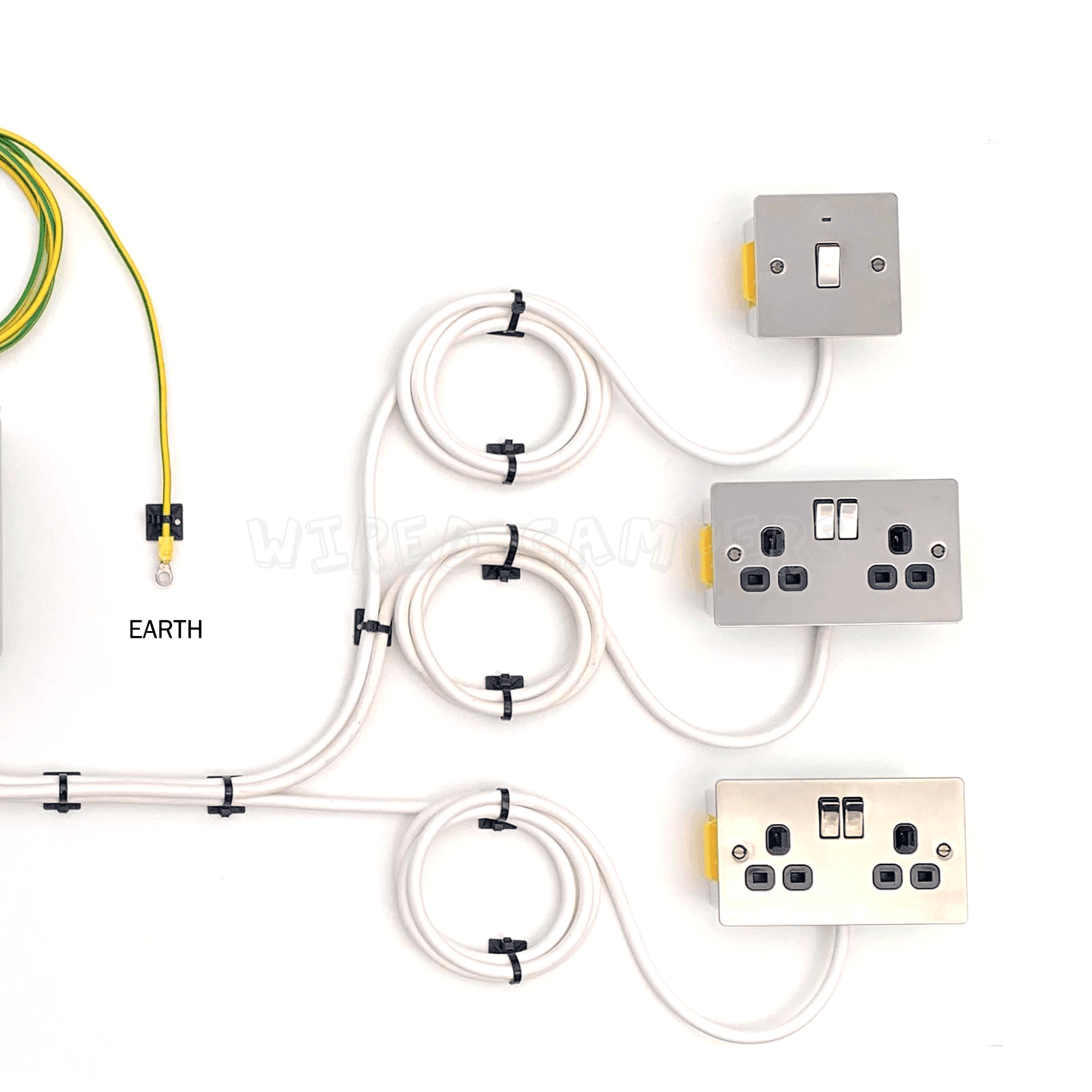 Wired Campers 240V Hook Up Kit 240V Mains Camper On Site Hook Up Kit - 2 X Double Sockets & Fridge Outlet